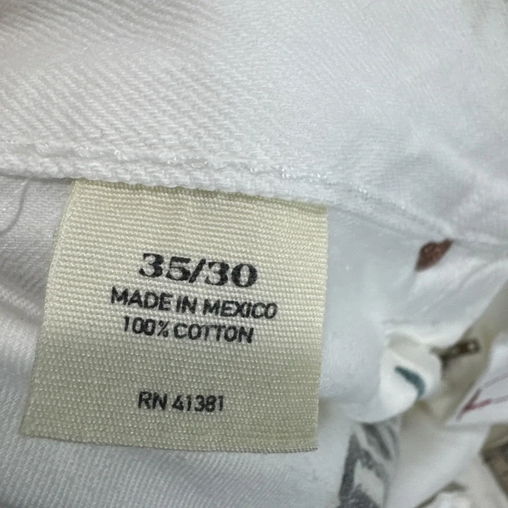 VTG Polo Ralph Lauren Slim Straight 018 Mens 35x30 White Cotton Denim Jean Pants